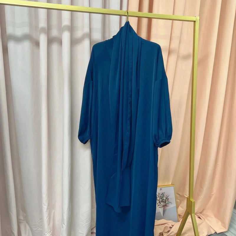 long sleeve abaya dress | plus size modest wear | cotton blend robe dress | ultrasonic cleaning
