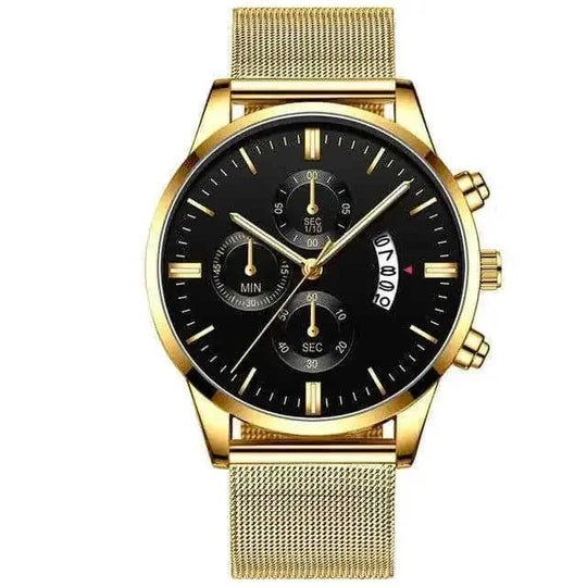 stainless-steel mesh band | 40mm case diameter | sapphire crystal glass | ultrasonic cleaning