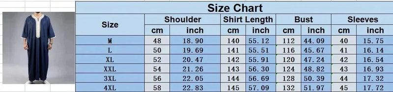 mid-sleeve arabic robe | embroidered navy blue thobe | cotton blend mens robe | energy saving