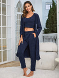 Women's Fuzzy 3 Piece Sweatsuit Open Front Cardigan Crop Tank Tops Wide Legs Pants Lounge Sets Meifu Market