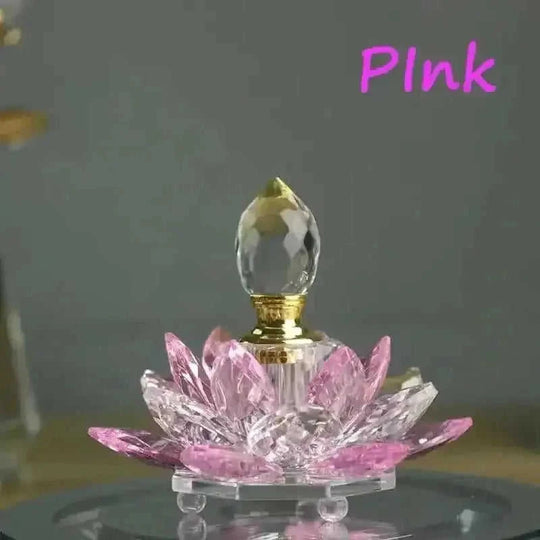 rainbow crystal perfume bottle | colorful lotus oil diffuser | handcrafted glass perfume bottle | ultrasonic cleaning