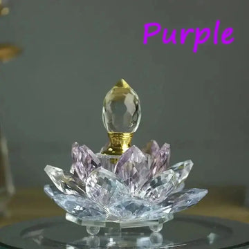 rainbow crystal perfume bottle | lotus flower oil diffuser | colorful glass perfume bottle | ultrasonic cleaning