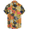quick-dry polyester fabric | breathable short sleeve shirt | tropical palm tree print | energy saving