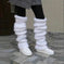 Autumn And Winter New Solid Color Mohair Long Tube Pile Style Foot Women's Fashion Casual Knitted Bunching Socks Khaki - l...