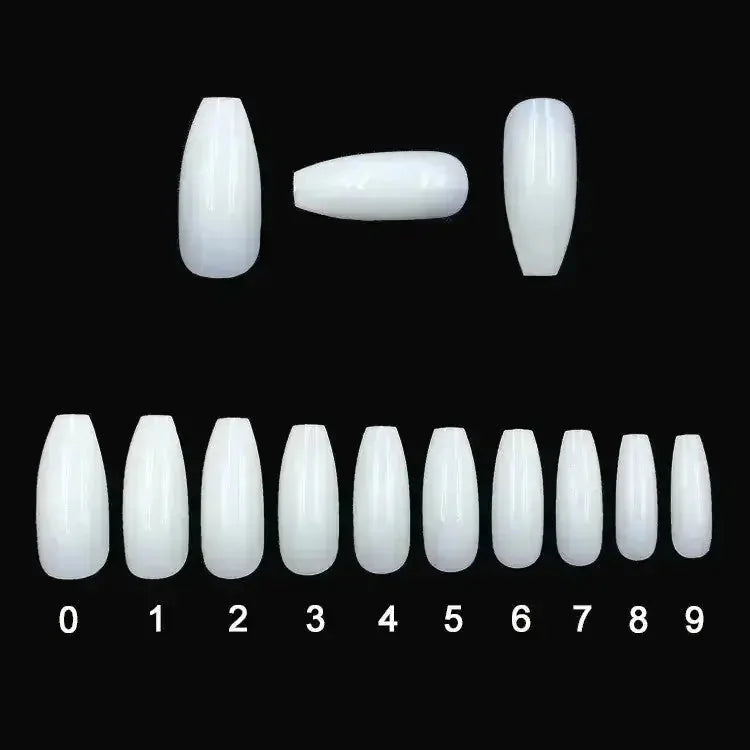 long coffin shaped nails | 500 piece nail kit | transparent press on nails | energy saving