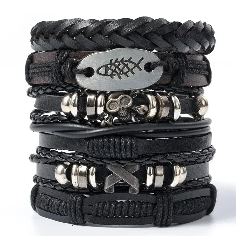 genuine leather bracelet | adjustable woven bracelet | multi-layer charm bracelet | ultrasonic cleaning
