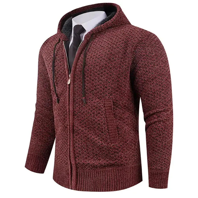 fleece-lined knitwear | lightweight mens sweater | cold weather hoodie | ultrasonic cleaning