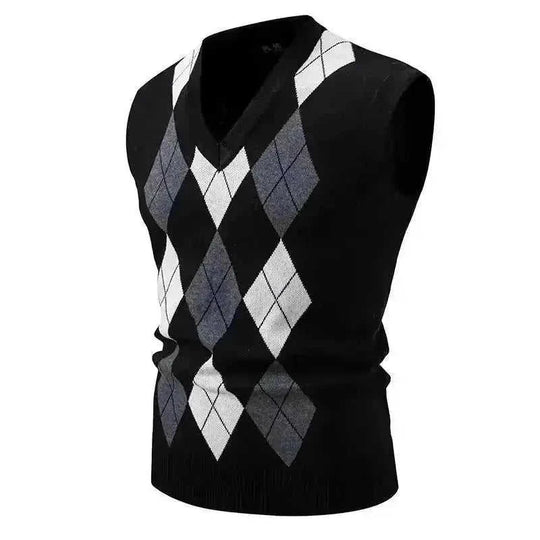 mens plaid pullover sweater | soft cotton blend fabric | long sleeve casual sweater | energy saving