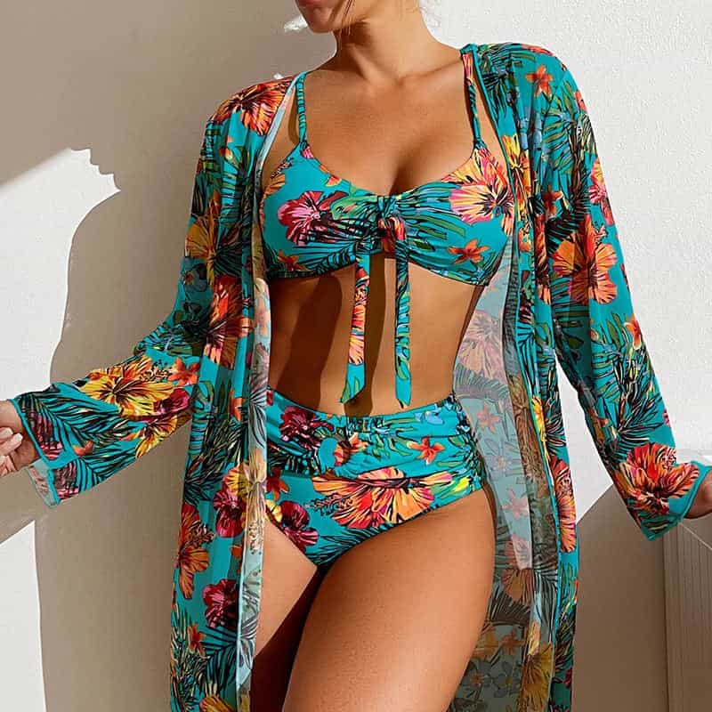 Swimwear Long Sleeved Blouse Three Piece Suit 