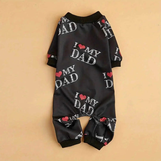 I Love My Mom" Print Pet Shirt for Dogs & Cats - Lightweight Summer Apparel, White with Black Lettering & Red Hearts, Soft...