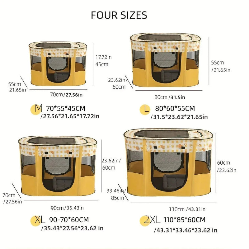 foldable pet playpen | portable dog crate for travel | collapsible cat kennel | ultrasonic cleaning