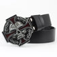Casual Skull Decorative Two-layer Cowhide Belt Meifu Market