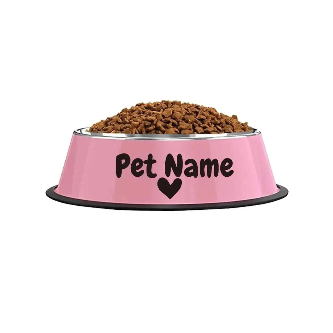 Customizable Stainless Steel Dog Bowl, Non-Slip Pet Food and Water Bowl with Personalized Name for Dogs Red-crown - availa...