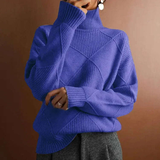 Turtleneck Sweater Women - Loose Knit Warm Pullover Solid Color Meifu Market