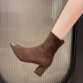 Fashion Elegant Square Head French Chunky Heel Boots Meifu Market