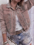 Women's Decorative Rivets Denim Jacket Meifu Market