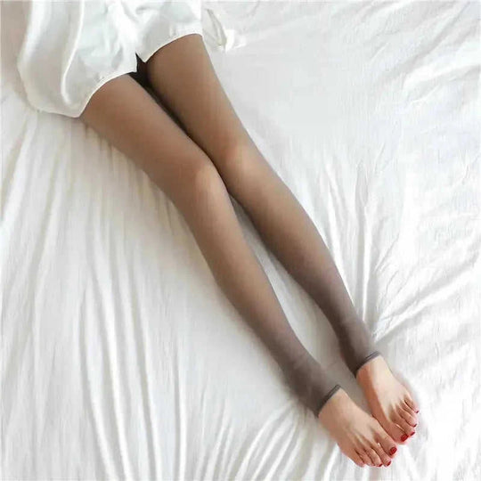 fleece lined tights for women | thermal winter leggings plus size | opaque fleece lined pantyhose | energy saving