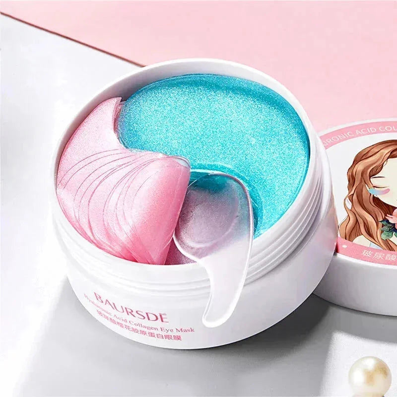 sakura collagen eye patches | 60 piece eye mask set | anti dark circles treatment | ultrasonic cleaning