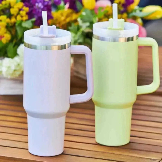 oz insulated tumbler with straw | stainless steel vacuum insulation | large capacity coffee mug | ultrasonic cleaning