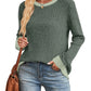 Color Matching Casual Round Neck Pullover Long Sleeve Top Meifu Market