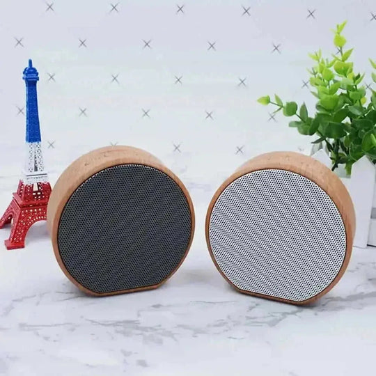 Mini Wood Bluetooth Speaker Portable Outdoor Wireless Support AUX TF White - scale comparison view
