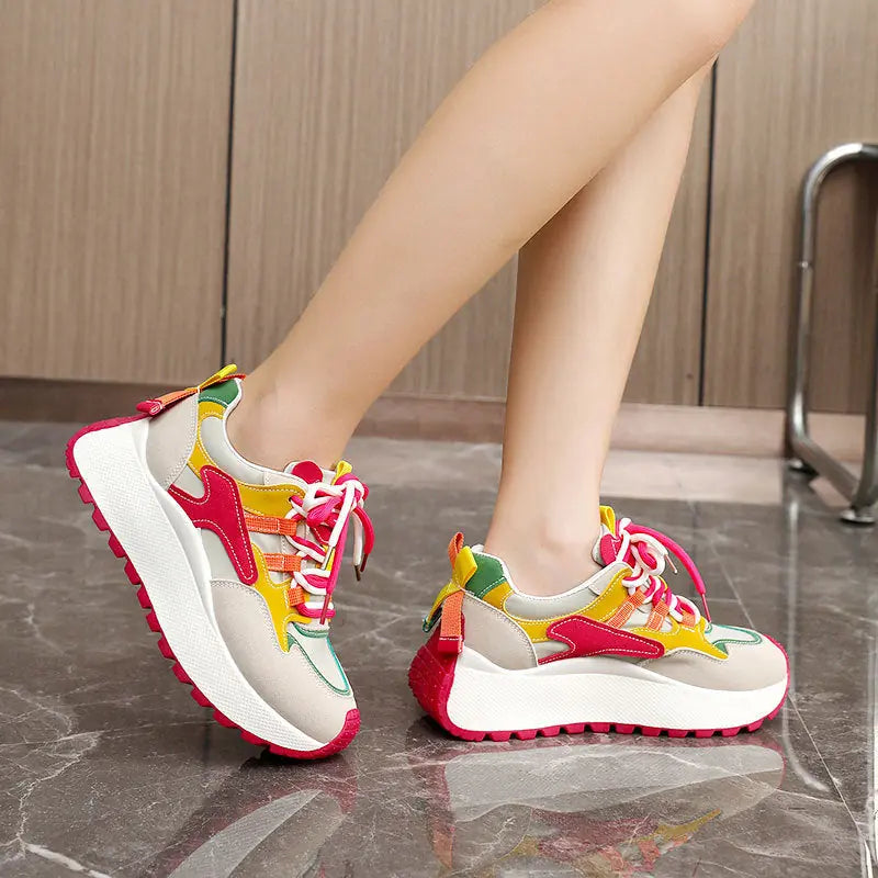 Dad Shoes Women's Summer And Autumn Raise The Bottom Color Matching Meifu Market