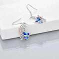 925 Sterling Silver Mermaid Earrings - Crescent Moon Dangle Drop with Zircon Crystals - Meifu Market