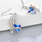 925 Sterling Silver Mermaid Earrings - Crescent Moon Dangle Drop with Zircon Crystals - lifestyle (color: silver |...