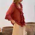 Fashion V-neck Ruffled Sleeve Ruffled Loose Casual Meifu Market