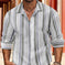 striped cotton linen shirt | mens long-sleeved button down | breathable linen blend shirt | ultrasonic cleaning