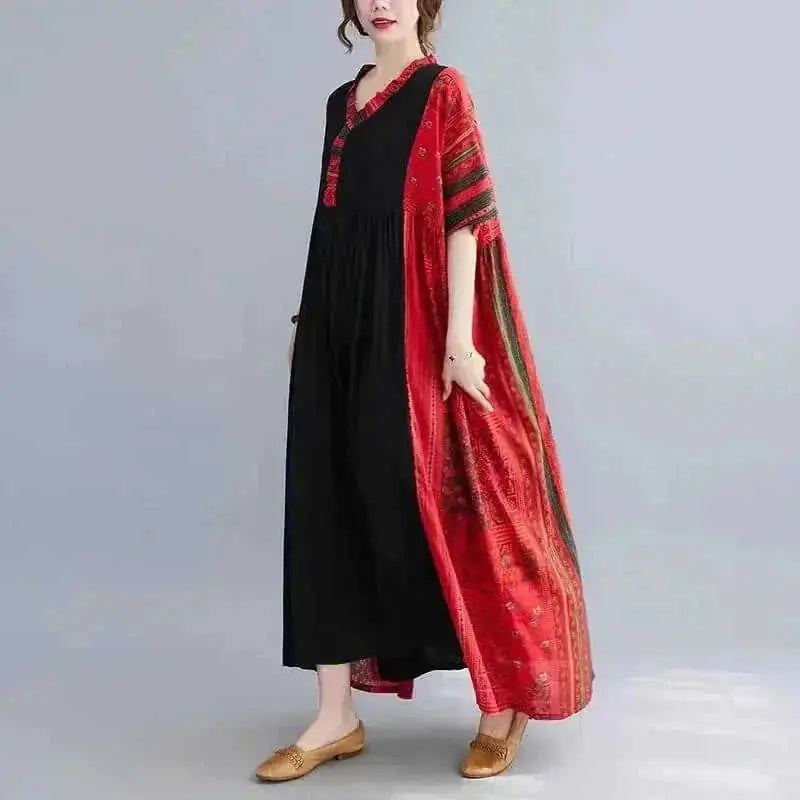 Bohemian Hippie Maxi Dress - Cotton Long Dress Women Vintage Boho - Meifu Market