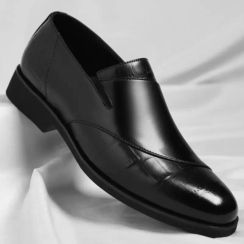 Men's Slip-on Casual Leather Shoes Low-top Business Formal Wear Meifu Market