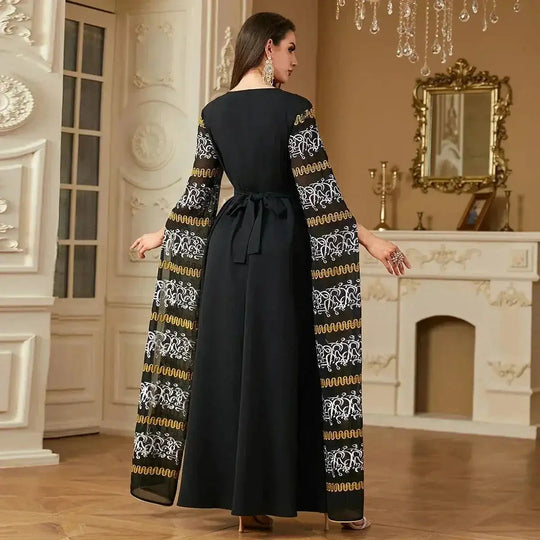 super long sleeve kaftan | embroidered arabic dress | lightweight cotton fabric | energy saving
