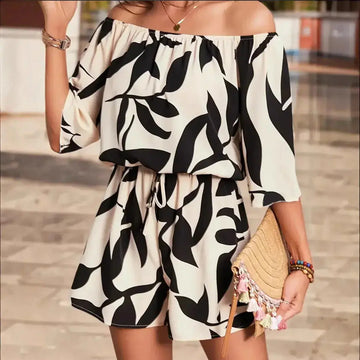 off-shoulder jumpsuit for women | elastic waist jumpsuit womens wear | stretchable fabric jumpsuit | ultrasonic cleaning