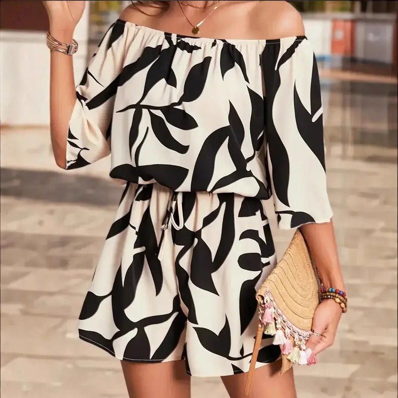 off-shoulder jumpsuit for women | elastic waist jumpsuit womens wear | stretchable fabric jumpsuit | ultrasonic cleaning