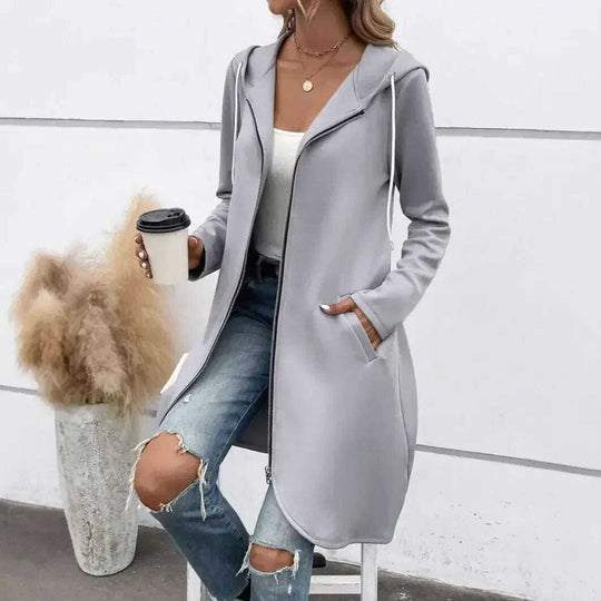 Personality Street Zip Hooded Long Velvet Lining Sweatshirt Meifu Market