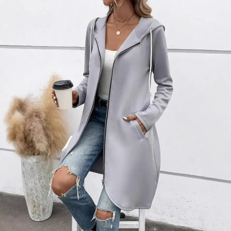 Personality Street Zip Hooded Long Velvet Lining Sweatshirt Meifu Market