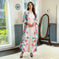 rhinestone print maxi dress | long sleeve positioning print robe | polyester chiffon muslim dress | energy saving