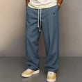 Buttons Comfortable Straight Drawstring Casual Pants - Meifu Market