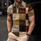 Mens Casual Printed Striped Polo Shirt 2XL - texture and material detail