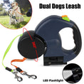Retractable Dog Leash For Small Dogs Reflective Dual Pet Leash Lead 360 Swivel No Double Dog Walking Leash With Lights Pet Products Meifu Market