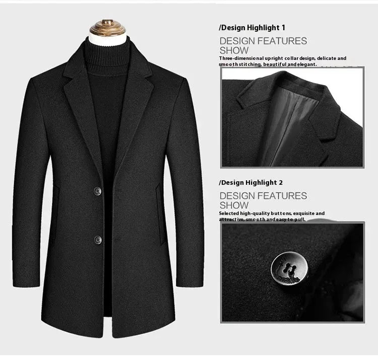 merino wool coat | waterproof wool coat | long single breasted overcoat | ultrasonic cleaning