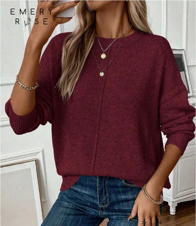 Simple Women's Knitted Sweater Pullover Meifu Market