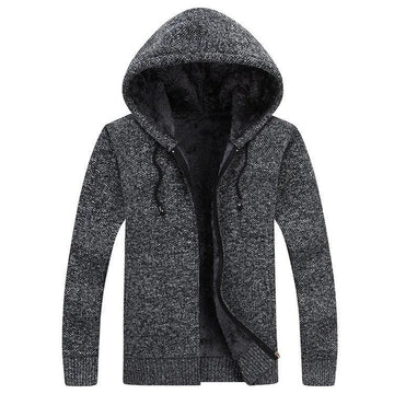 thick cotton cardigan | hooded winter coat | fleece lined jacket | ultrasonic cleaning