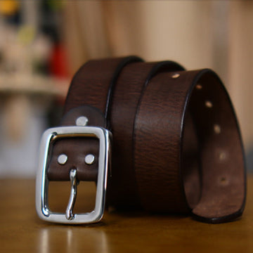 Retro Thick Pure Steel Hand-rub Color Men's Belt meifu market
