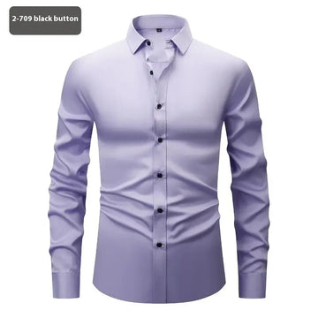 Fashion Personality Four-sided Stretch Shirt Men's Long Sleeve