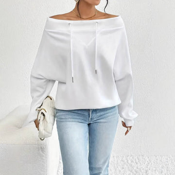 Women's Loose Casual Drawstring Off-the-shoulder Off-shoulder Top Meifu Market