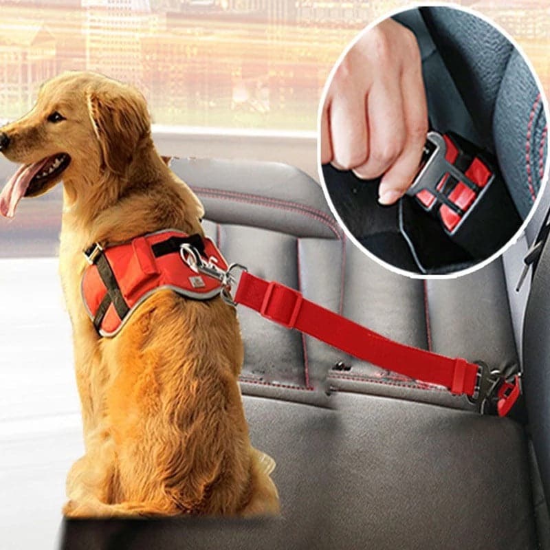 Adjustable Pet Cat Dog Car Seat Belt Pet Seat Vehicle Dog Harness Lead Clip Safety Lever Traction Dog Collars Dogs Accessoires Pets Products - Meifu Market