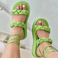 strappy sandal women | candy color flats | woven summer shoes | energy saving