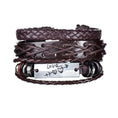 braided leather bracelet for men | vintage charm wood beads | adjustable wrap wristband | energy saving